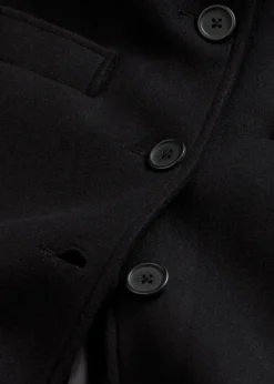 bonprix Bekleidung·Hosen|Jacken & Mäntel^Langer Mantel in Wolloptik schwarz