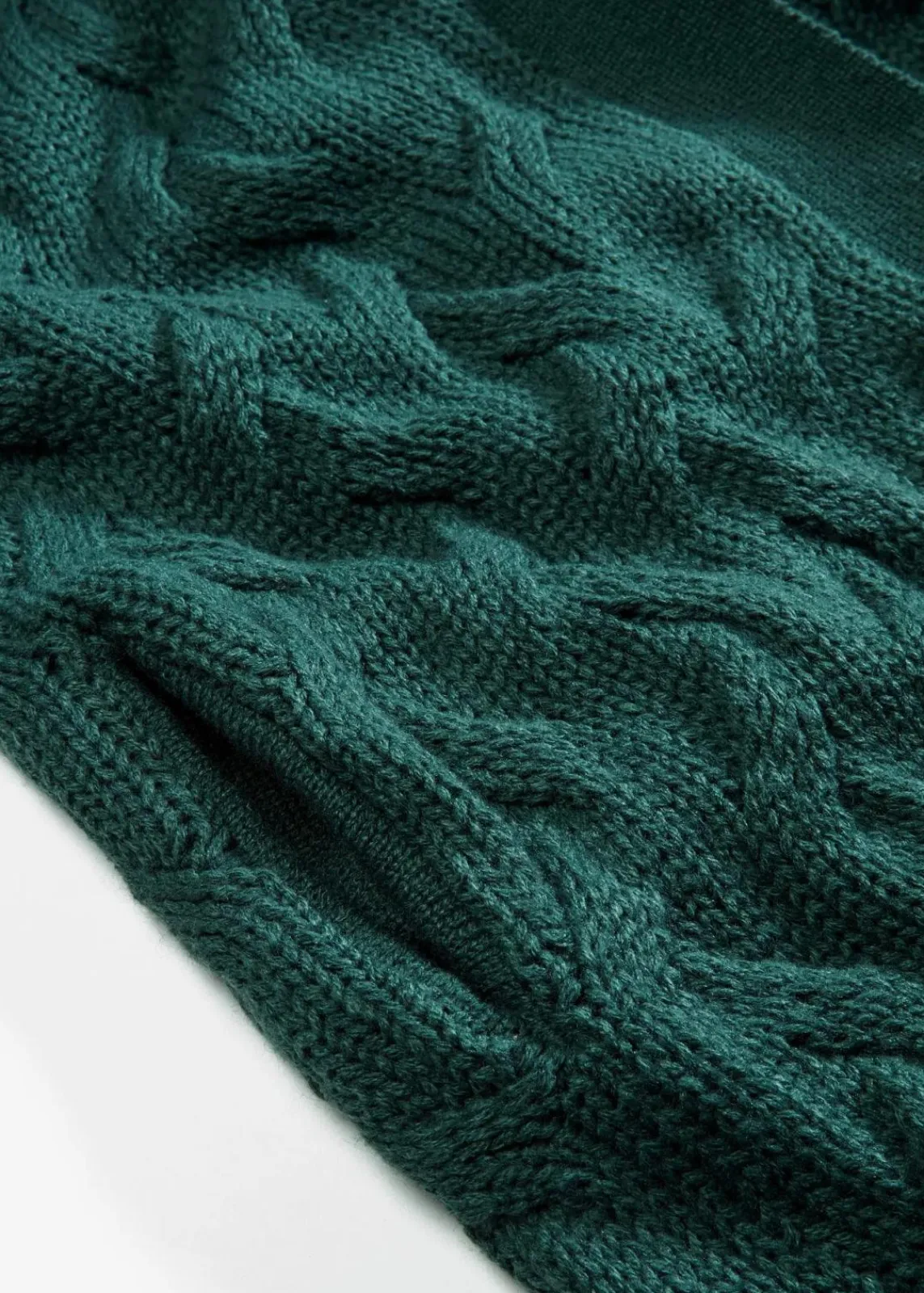 bonprix Pullover & Strickjacken|Strickmode^Langer Strickmantel aus Zopfstrick mattgrün