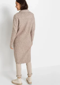 bonprix Bekleidung·Umstandsmode|Strickmode^Langer Strickmantel im Loose Fit taupe meliert