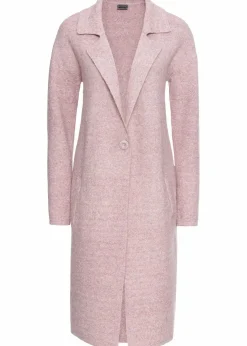 bonprix Bekleidung·Umstandsmode|Strickmode^Langer Strickmantel im Loose Fit rosa meliert
