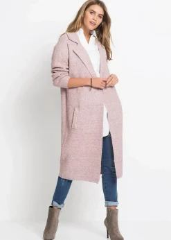 bonprix Bekleidung·Umstandsmode|Strickmode^Langer Strickmantel im Loose Fit rosa meliert