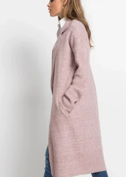 bonprix Bekleidung·Umstandsmode|Strickmode^Langer Strickmantel im Loose Fit rosa meliert
