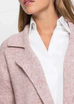 bonprix Bekleidung·Umstandsmode|Strickmode^Langer Strickmantel im Loose Fit rosa meliert