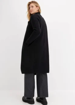 bonprix Bekleidung·Jeans|Pullover & Strickjacken^Langer Strickmantel im Loose Fit schwarz