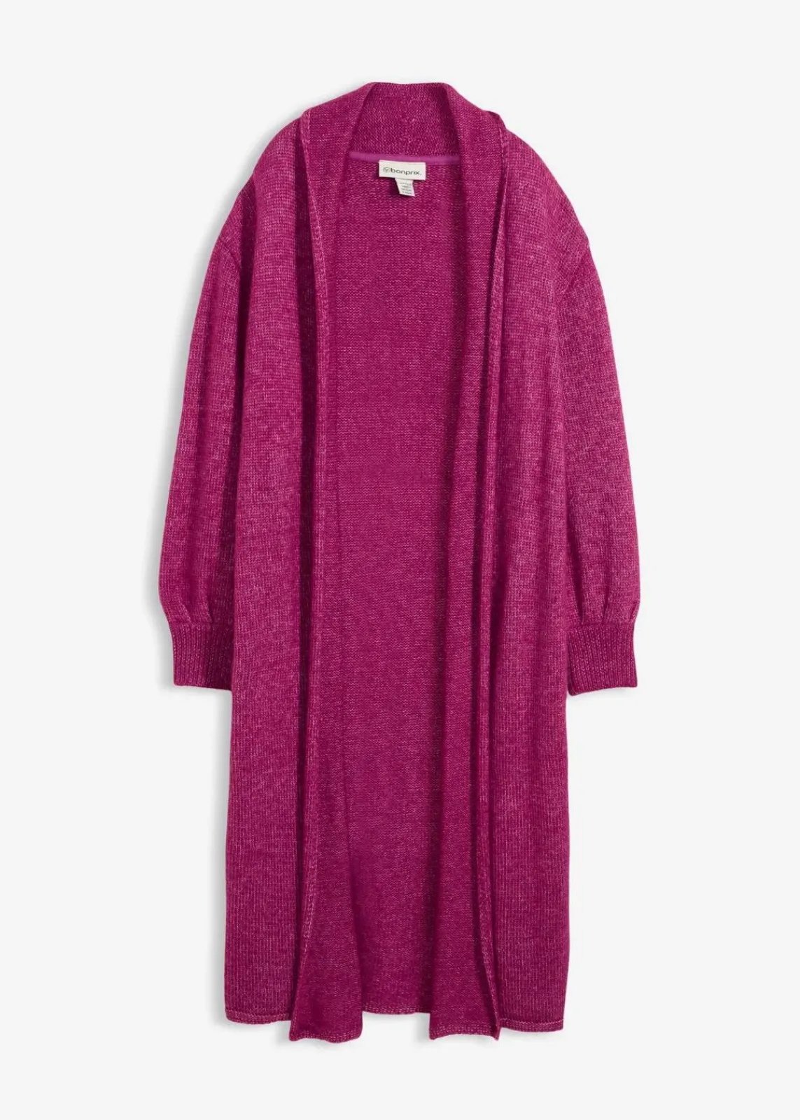 bonprix Bekleidung·Umstandsmode|Bekleidung·Jeans^Langer Strickmantel in Hairy Optik dunkelfuchsia