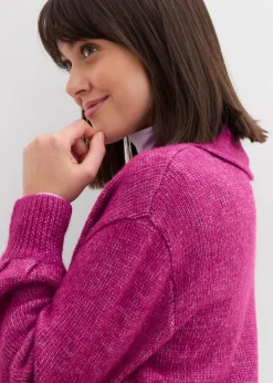 bonprix Bekleidung·Umstandsmode|Bekleidung·Jeans^Langer Strickmantel in Hairy Optik dunkelfuchsia