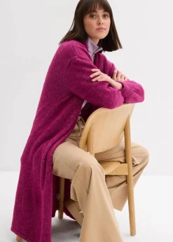 bonprix Bekleidung·Umstandsmode|Bekleidung·Jeans^Langer Strickmantel in Hairy Optik dunkelfuchsia