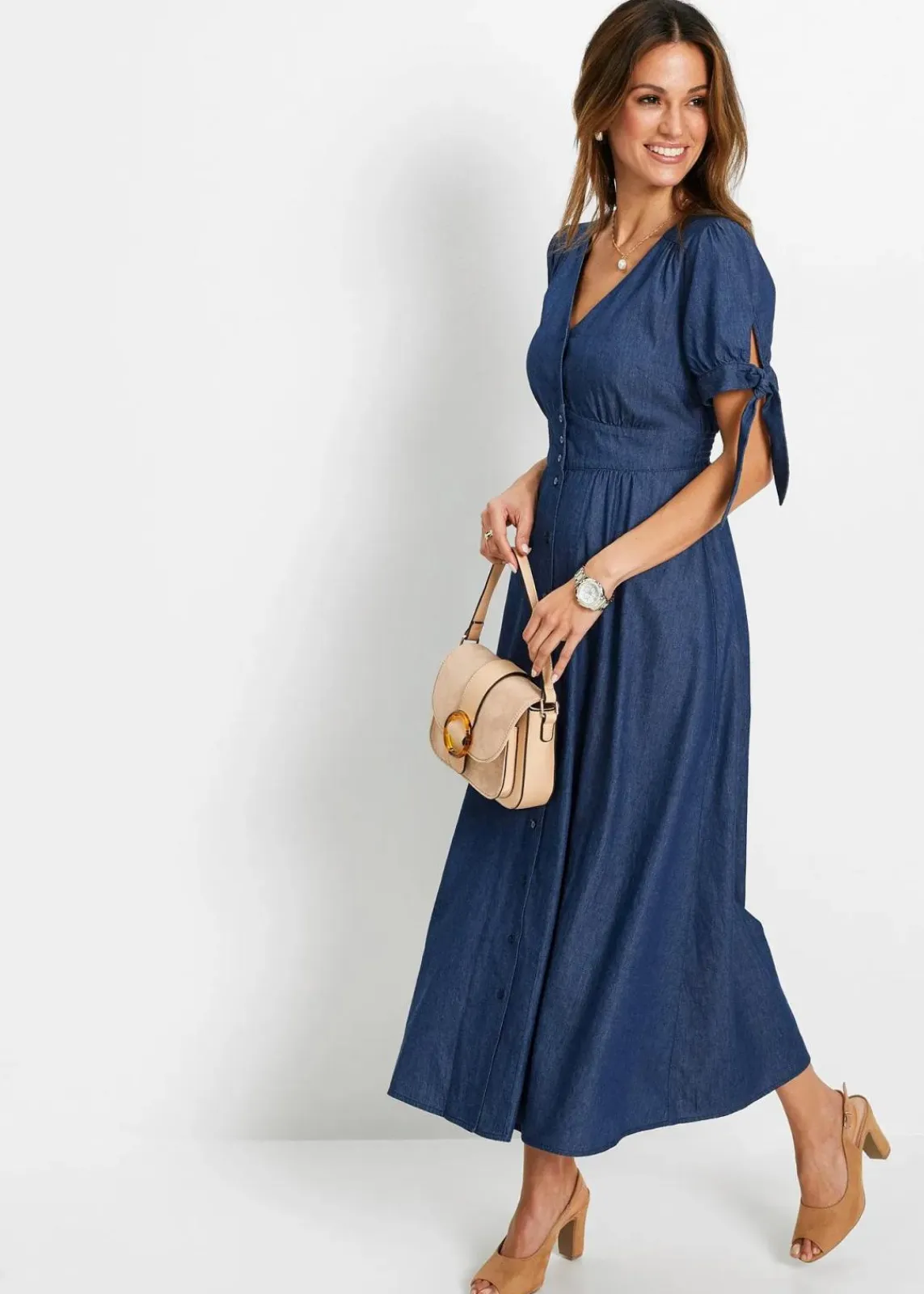 bonprix Kleider^Langes Jeanskleid blue stone