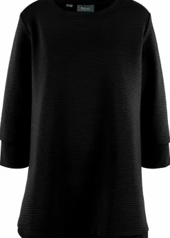 bonprix Sweat|Bekleidung·Blusen & Tuniken^Langes Sweatshirt mit Viskose schwarz