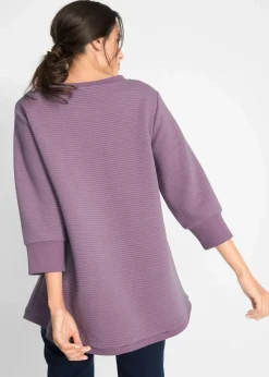 bonprix Bekleidung·Blusen & Tuniken|Sweat^Langes Sweatshirt mit Viskose mattlavendel