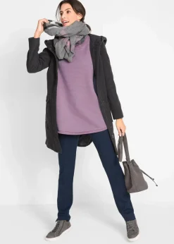 bonprix Bekleidung·Blusen & Tuniken|Sweat^Langes Sweatshirt mit Viskose mattlavendel