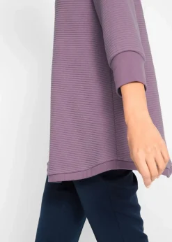 bonprix Bekleidung·Blusen & Tuniken|Sweat^Langes Sweatshirt mit Viskose mattlavendel