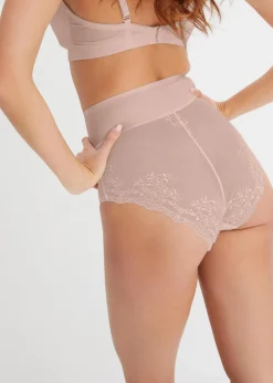 bonprix Wäsche·Shapewear|Wäsche·Höschen^Lasercut Shape Panty mit mittlerer Formkraft (2er Pack) 2x mattbeige