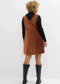bonprix Kleider|Bekleidung·Pullover & Strickjacken^Latzkleid aus Jerseycord ziegelbraun