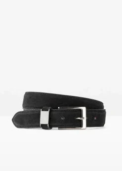 bonprix Große Größen|Accessoires^Ledergürtel schwarz/gunmetal
