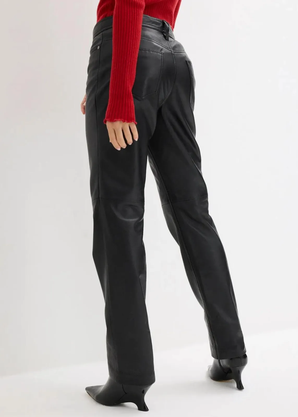 bonprix Hosen|Premium^Lederhose aus Lammnappa schwarz