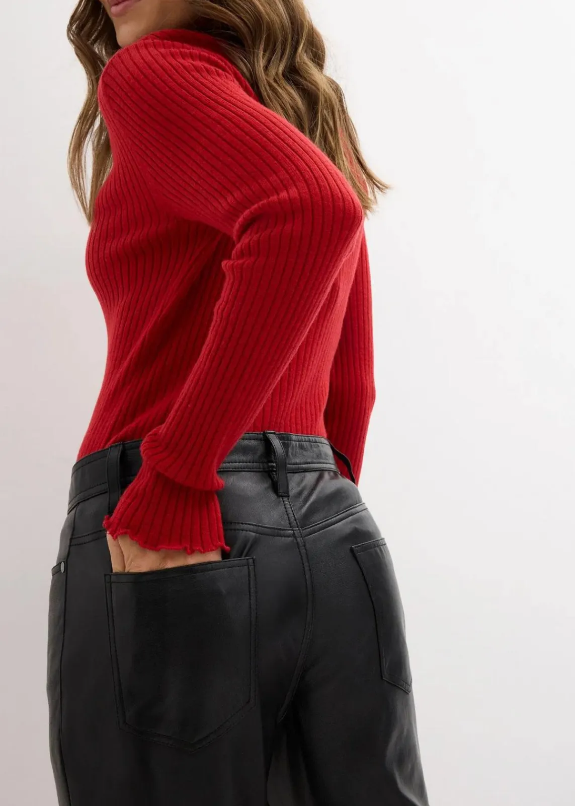 bonprix Hosen|Premium^Lederhose aus Lammnappa schwarz
