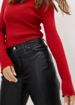 bonprix Hosen|Premium^Lederhose aus Lammnappa schwarz