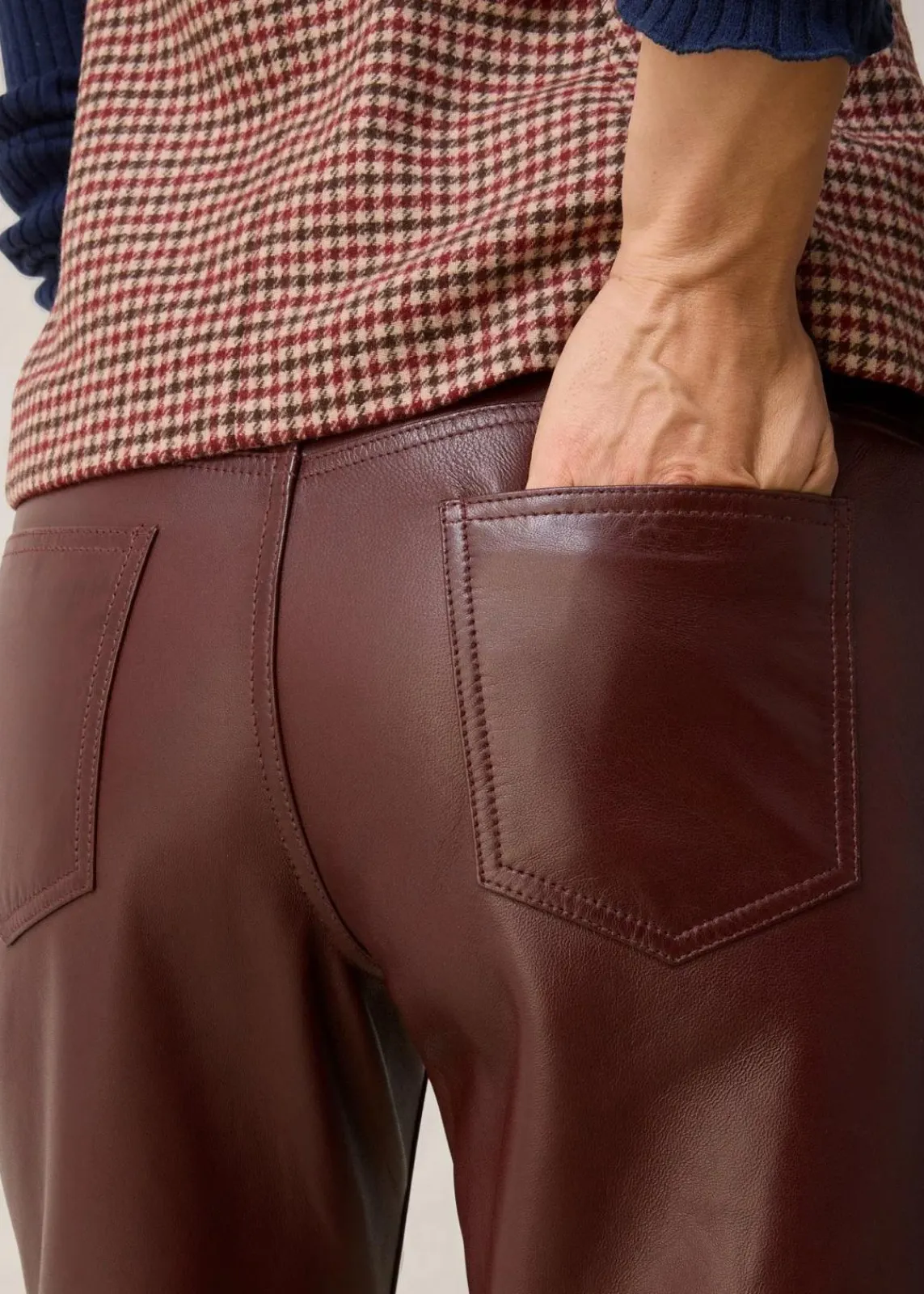 bonprix Bekleidung·Kleider|Premium^Lederhose aus Lammnappa kaffeebraun