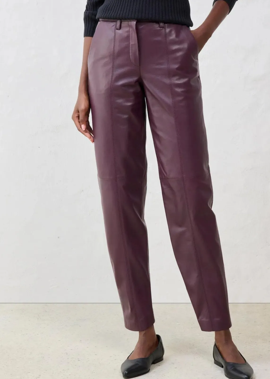 bonprix Bekleidung·Kleider|Premium^Lederhose aus Lammnappa weinrot