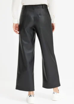 bonprix Bekleidung·Kleider|Hosen^Lederimitat Culotte schwarz