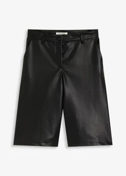 bonprix Hosen|Shorts^Lederimitat-Bermuda schwarz