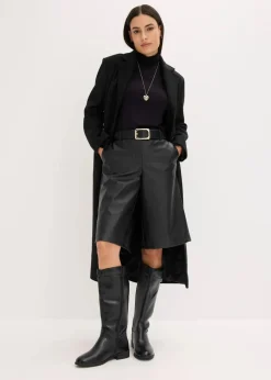 bonprix Hosen|Shorts^Lederimitat-Bermuda schwarz