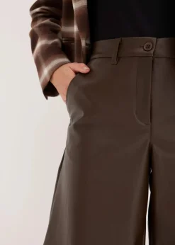 bonprix Bekleidung·Outdoorbekleidung|Bekleidung·Kleider^Lederimitat-Bermuda dunkelbraun