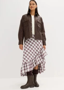 bonprix Bekleidung·Jacken & Mäntel|Blusen & Tuniken^Lederimitat-Hemd in Used-Optik dunkelbraun used