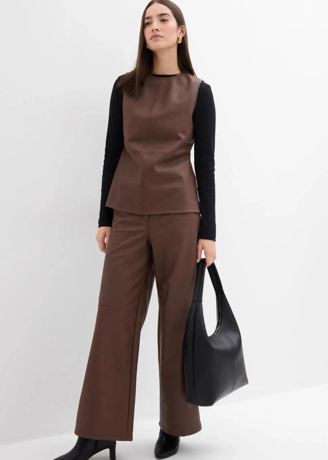 bonprix Hosen|Bekleidung·Kleider^Lederimitat-Hose braun