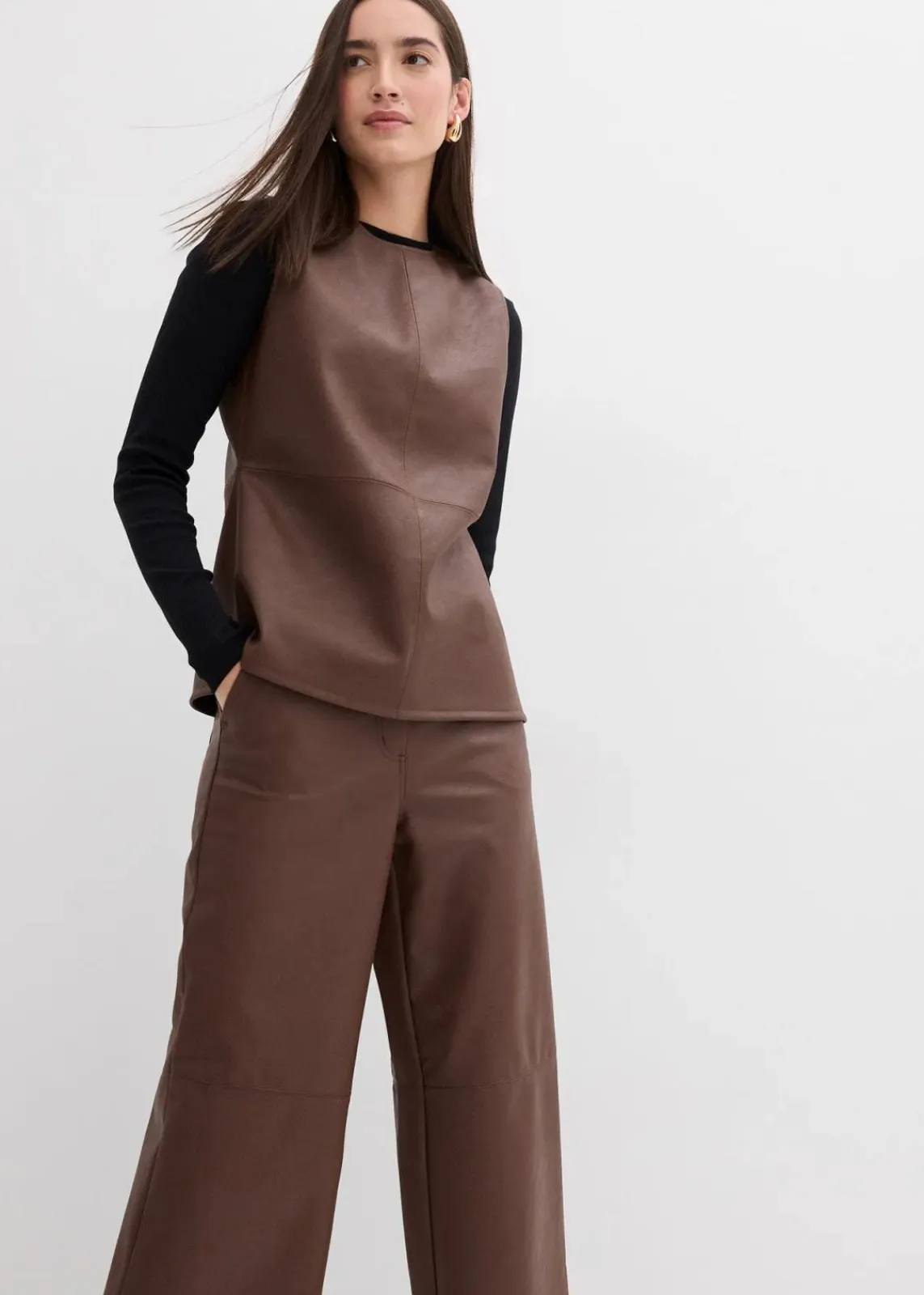 bonprix Hosen|Bekleidung·Kleider^Lederimitat-Hose braun