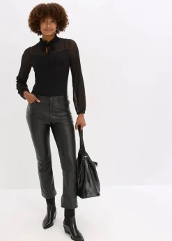 bonprix Nachhaltigere Materialien|Hosen^Lederimitat-Hose schwarz