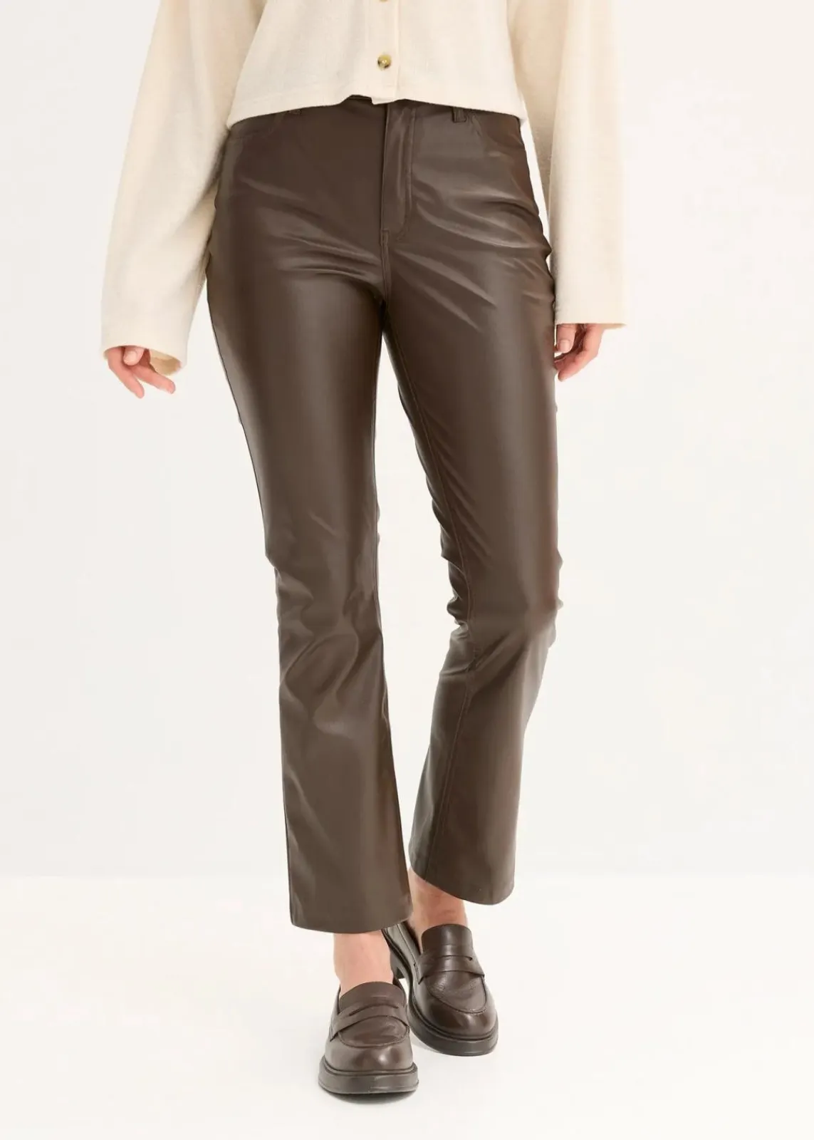 bonprix Bekleidung·Kleider|Hosen^Lederimitat-Hose dunkelbraun