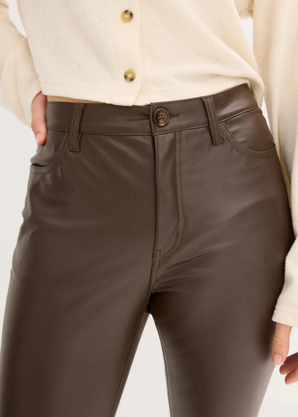 bonprix Bekleidung·Kleider|Hosen^Lederimitat-Hose dunkelbraun