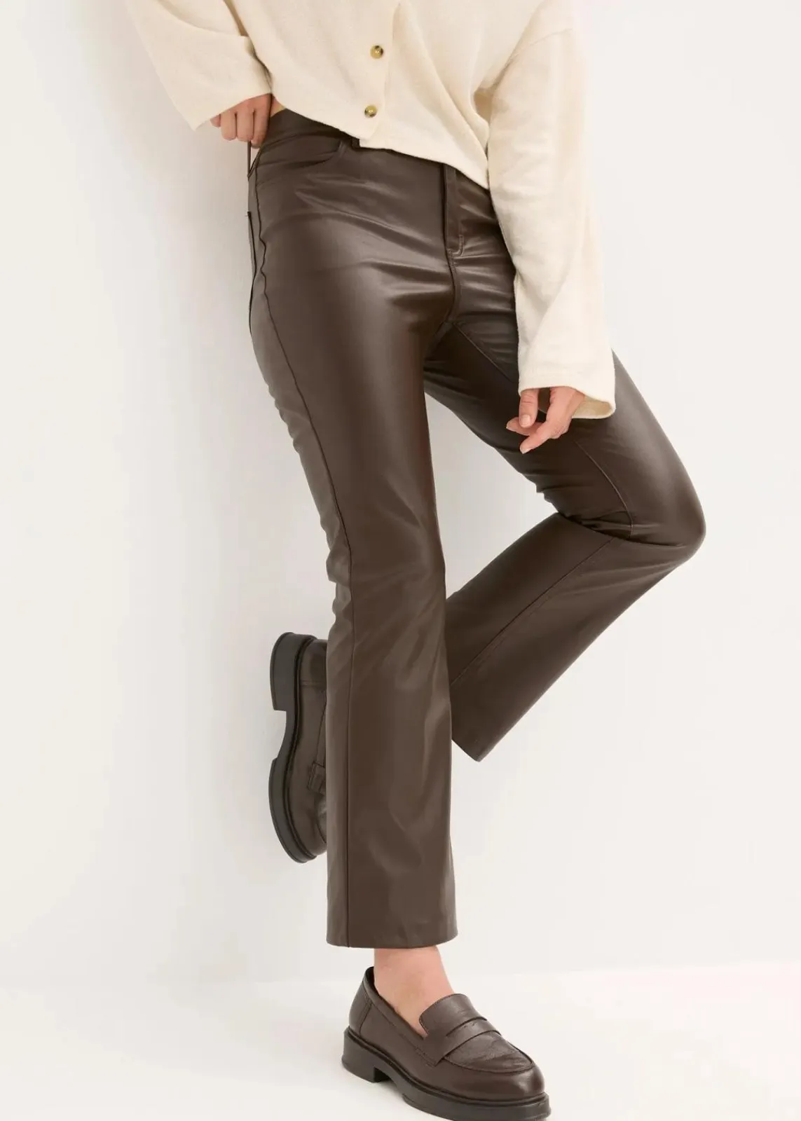 bonprix Bekleidung·Kleider|Hosen^Lederimitat-Hose dunkelbraun