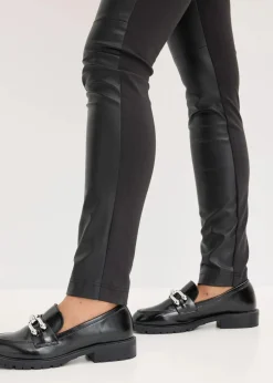 bonprix Bekleidung·Kleider|Nachhaltigere Materialien^Lederimitat-Hose im Punto di Roma Mix schwarz