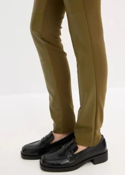 bonprix Hosen|Nachhaltigere Materialien^Lederimitat-Hose im Punto di Roma Mix erdoliv
