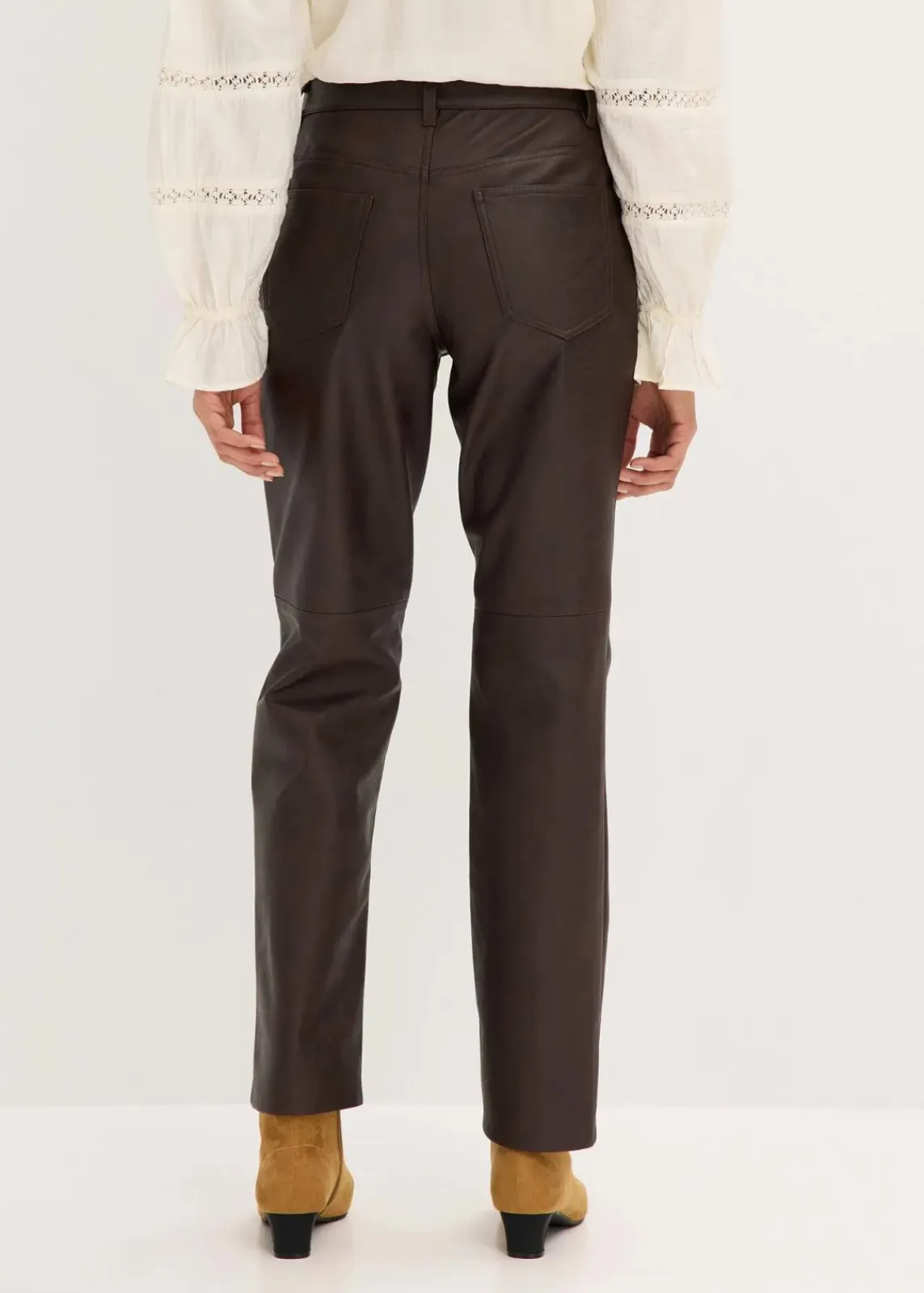 bonprix Hosen^Lederimitat-Hose im Used-Look dunkelbraun