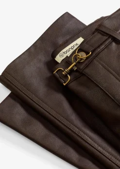 bonprix Hosen^Lederimitat-Hose im Used-Look dunkelbraun