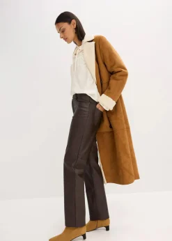 bonprix Hosen^Lederimitat-Hose im Used-Look dunkelbraun