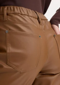 bonprix Bekleidung·Kleider|Hosen^Lederimitat-Hose mit Bequembund pimentbraun