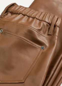 bonprix Bekleidung·Kleider|Hosen^Lederimitat-Hose mit Bequembund pimentbraun