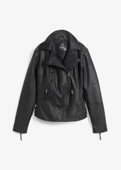 bonprix Bekleidung·Hosen|Jacken & Mäntel^Lederimitat-Jacke aus reiner Viskose schwarz