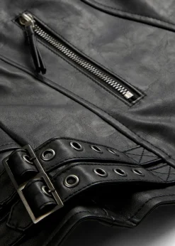 bonprix Bekleidung·Hosen|Jacken & Mäntel^Lederimitat-Jacke aus reiner Viskose schwarz