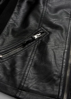 bonprix Jacken & Mäntel|Bekleidung·Hosen^Lederimitat-Jacke aus reiner Viskose schwarz