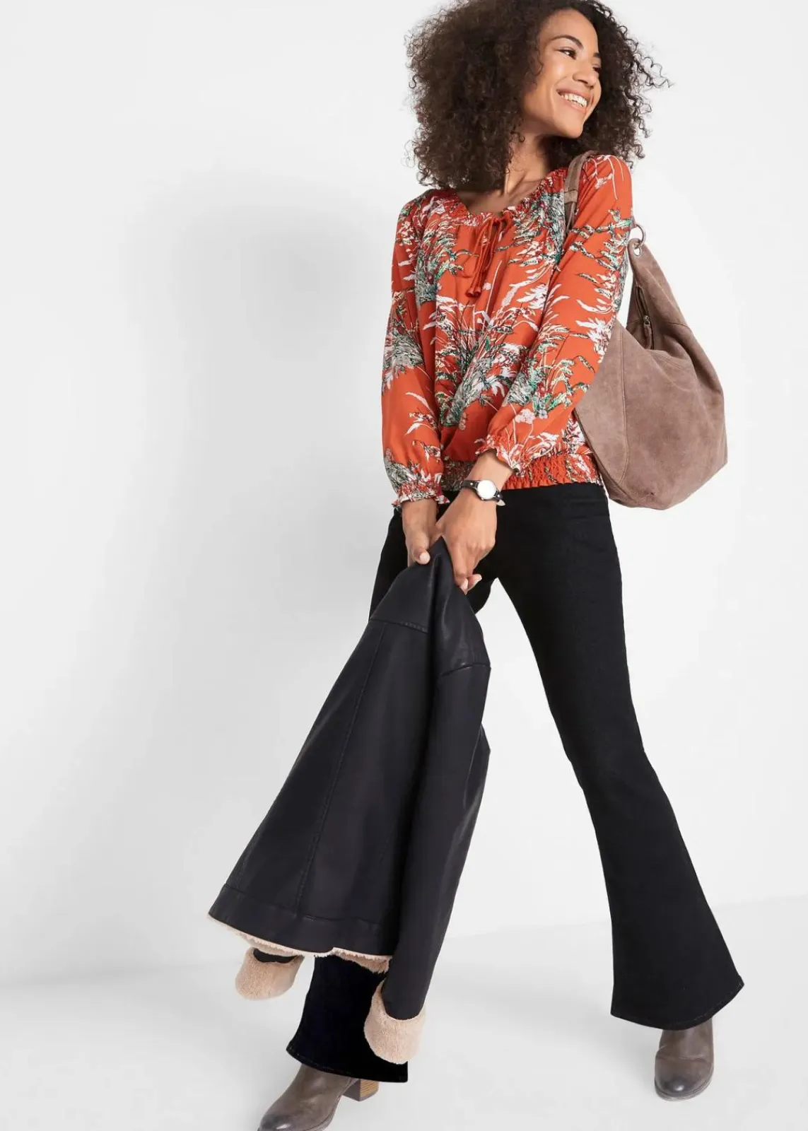 bonprix Jacken & Mäntel|Bekleidung·Hosen^Lederimitat-Jacke, gefüttert schwarz