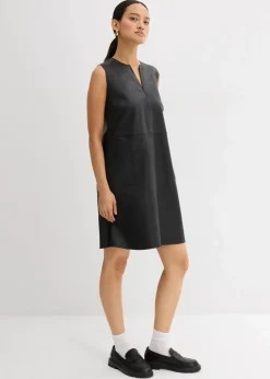 bonprix Kleider^Lederimitat-Kleid schwarz