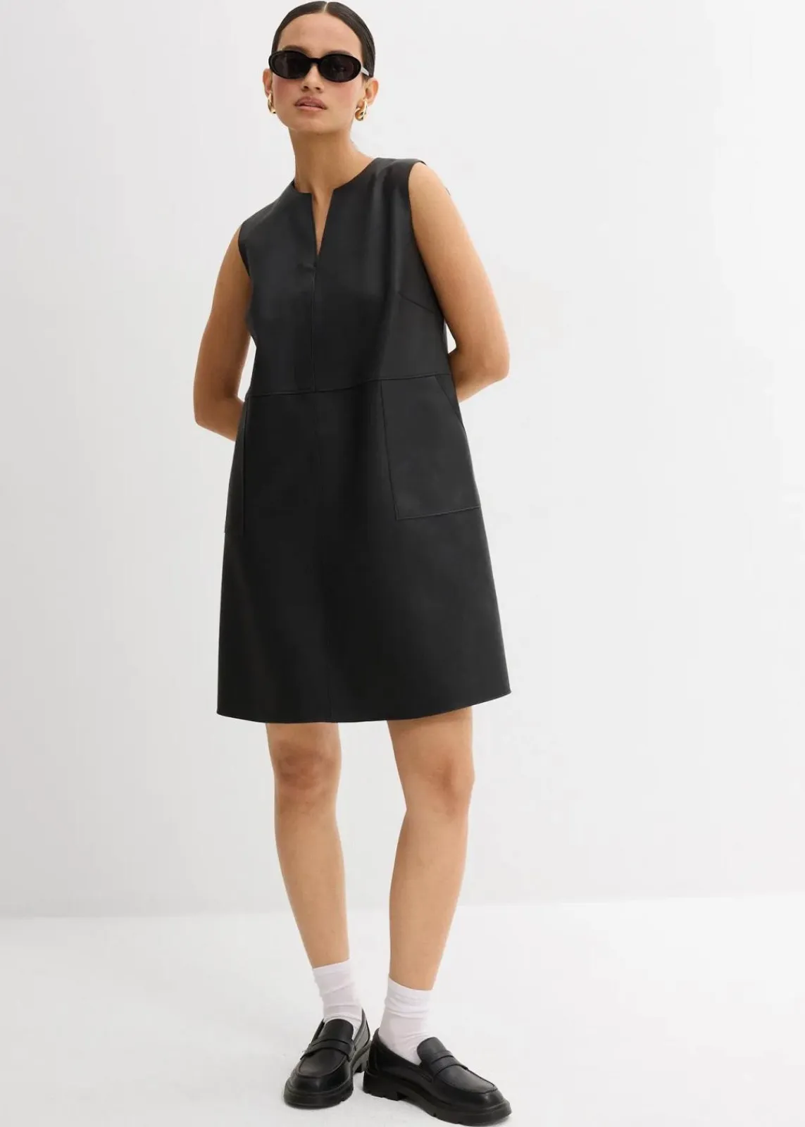 bonprix Kleider^Lederimitat-Kleid schwarz
