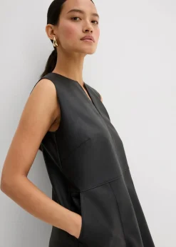 bonprix Kleider^Lederimitat-Kleid schwarz