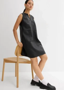 bonprix Kleider^Lederimitat-Kleid schwarz